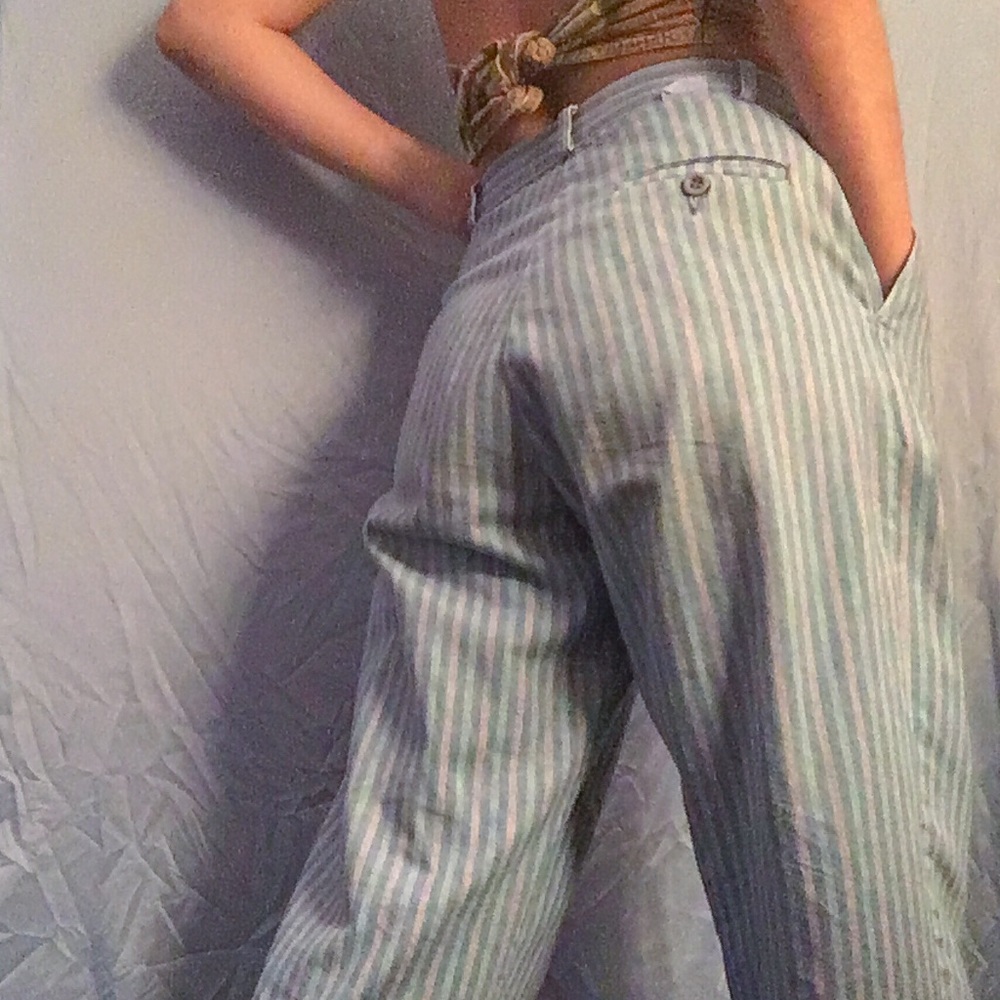 Blue Striped Pants